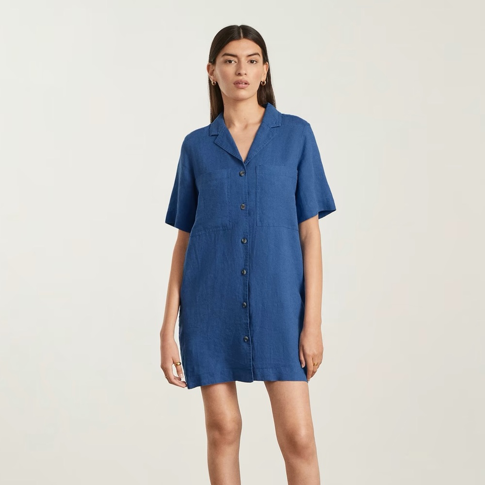Everlane linen workwear shirt dress, size XL